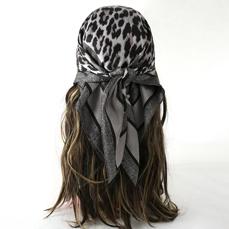 Bohemian Floral Print Silk Scarf for Women Sun Protection - Smarsty