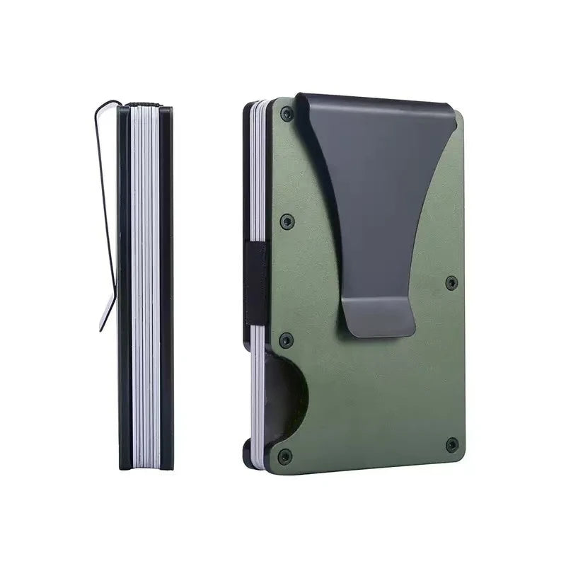 Slim Wallet For Men - Front Pocket RFID Blocking Minimalist Wallet For Men - Metal Wallet With Money Clip For Men - Smarsty