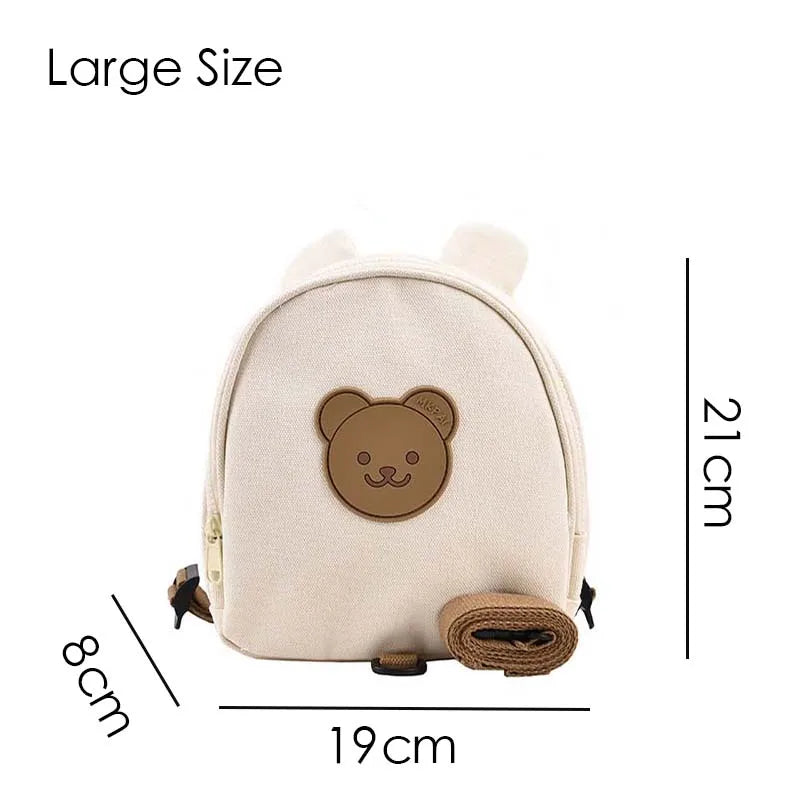 Canvas Baby Backpack Anti Lost Kids School Bag Bear Travel - Smarsty