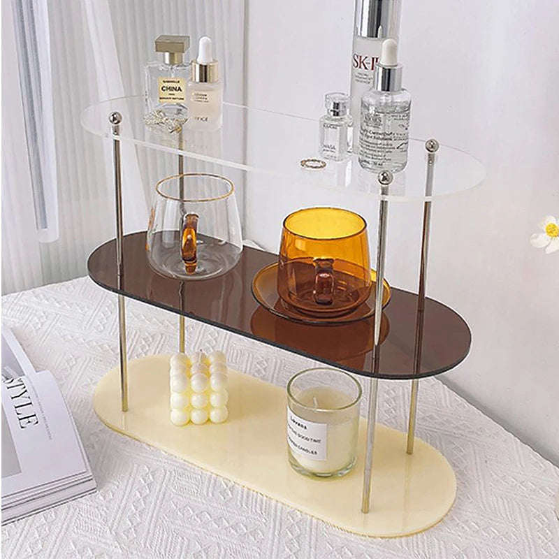 Ins Style Acrylic Multi-layer Storage Rack Decorative Shelves Desk Organizer Makeup Jewelry Home Organization Garden by Smarsty