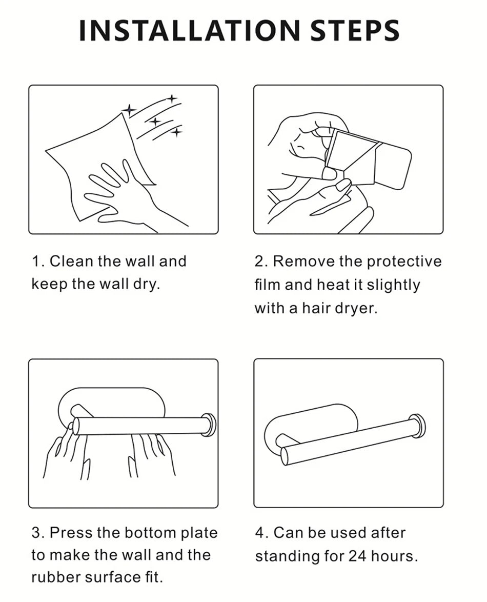 Stainless Steel Adhesive Paper Holder for Kitchen and Bathroom - Smarsty