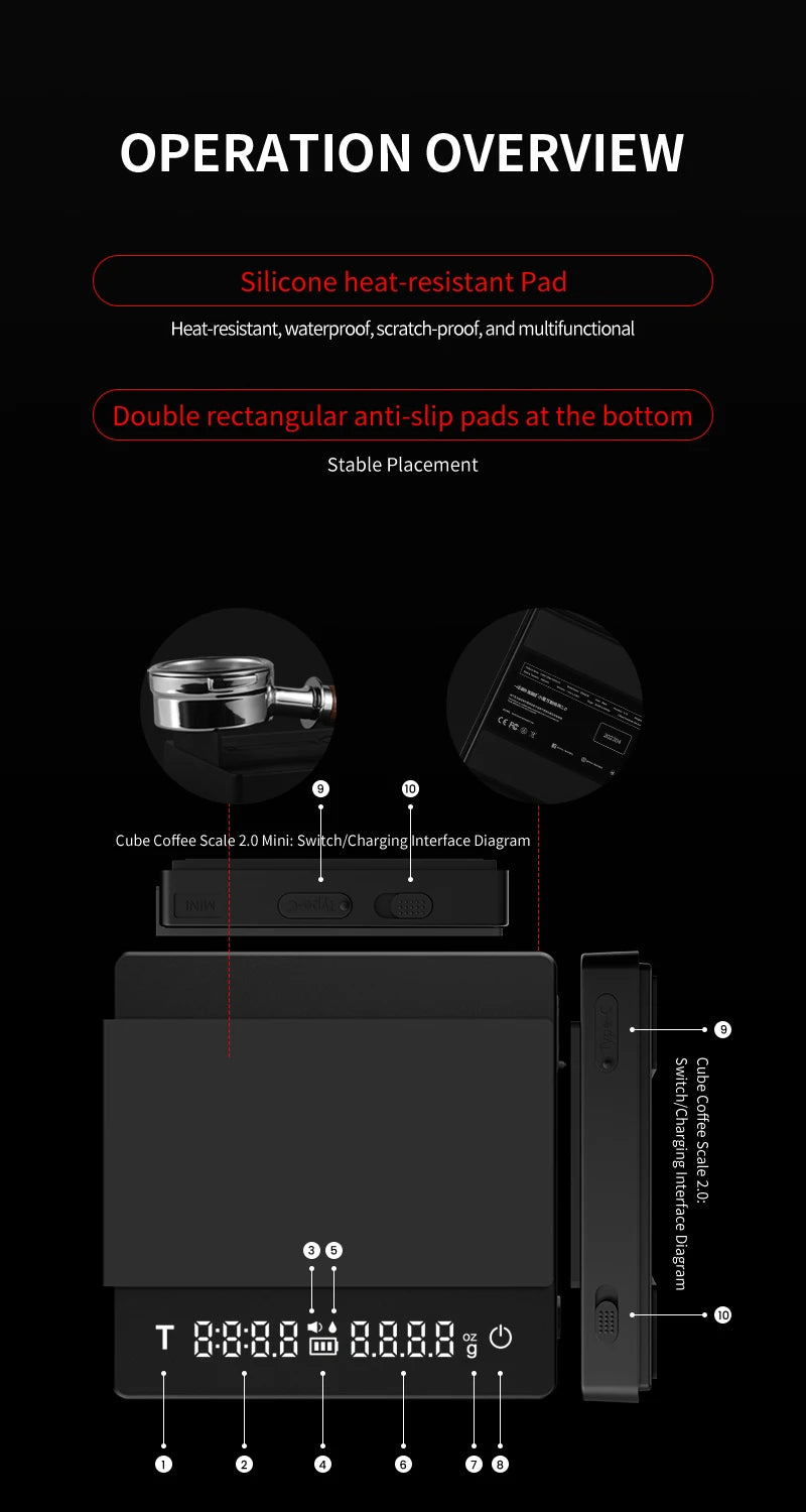 High Precision Digital Coffee Scale with LED Display - Smarsty