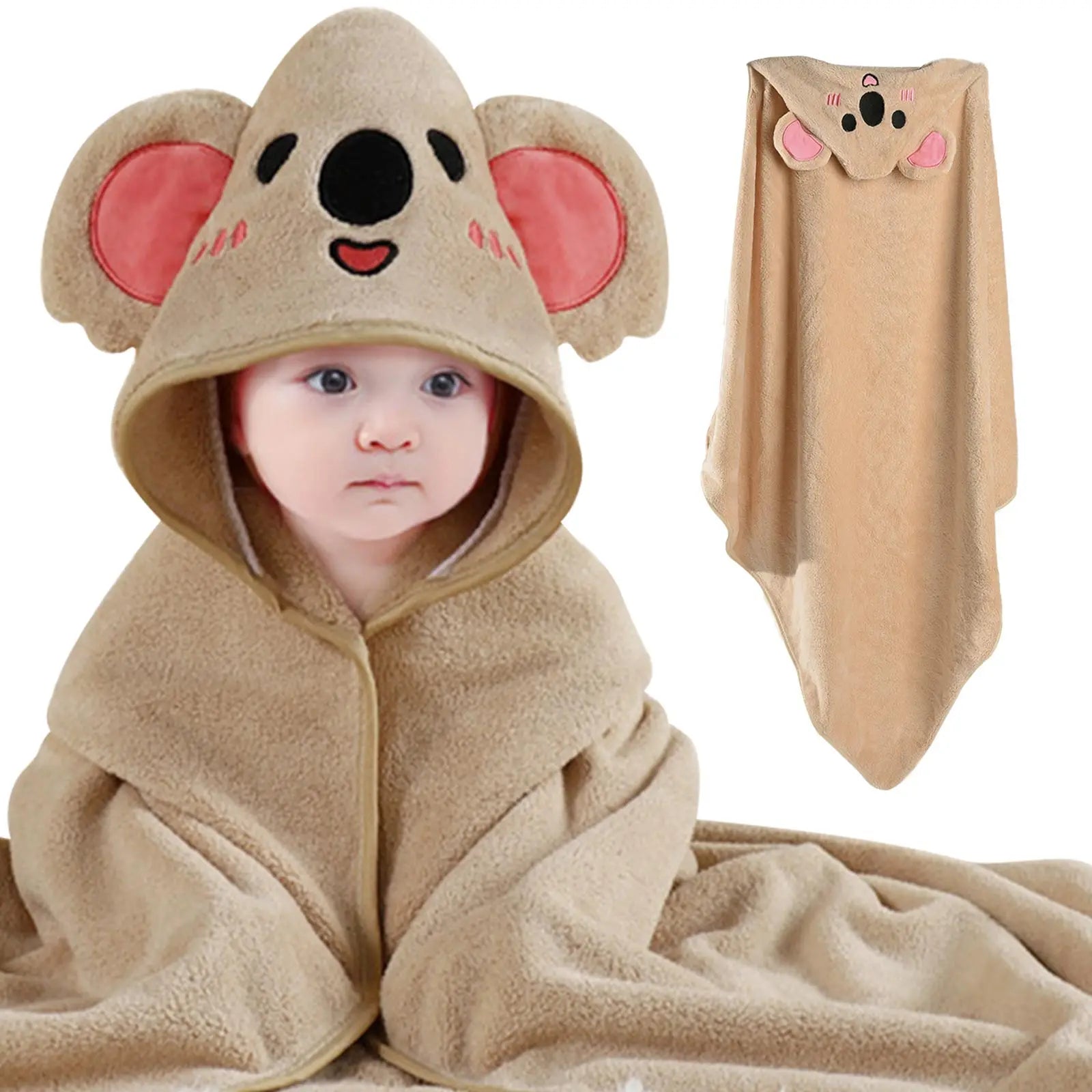 2PCS/Set Hooded Baby Towels,Soft Baby Towels for Newborns,Toddlers, and Kids,32x32 in Baby Towel with Hood