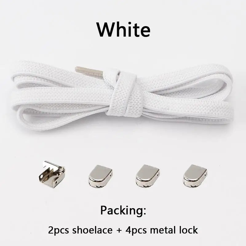 No tie Shoe laces Elastic laces Sneakers Flat Shoelaces without ties Quick Shoelace for Shoes Kids Adult One Size fits All Shoes - Smarsty