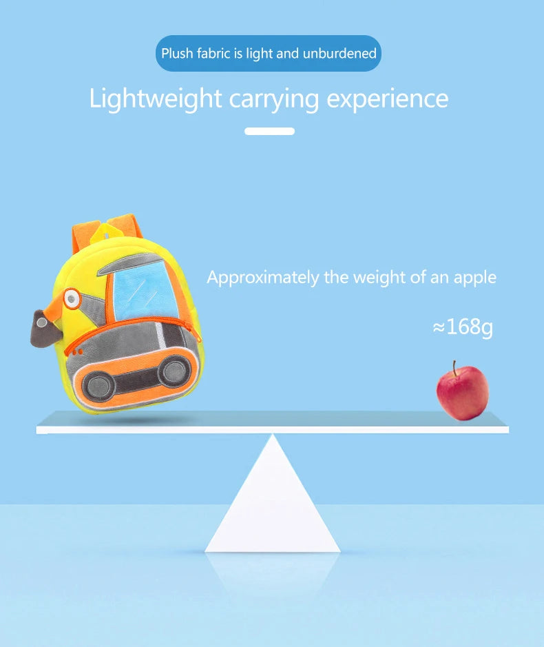 Plush Excavator Kids Backpack For Small School Bags - Smarsty
