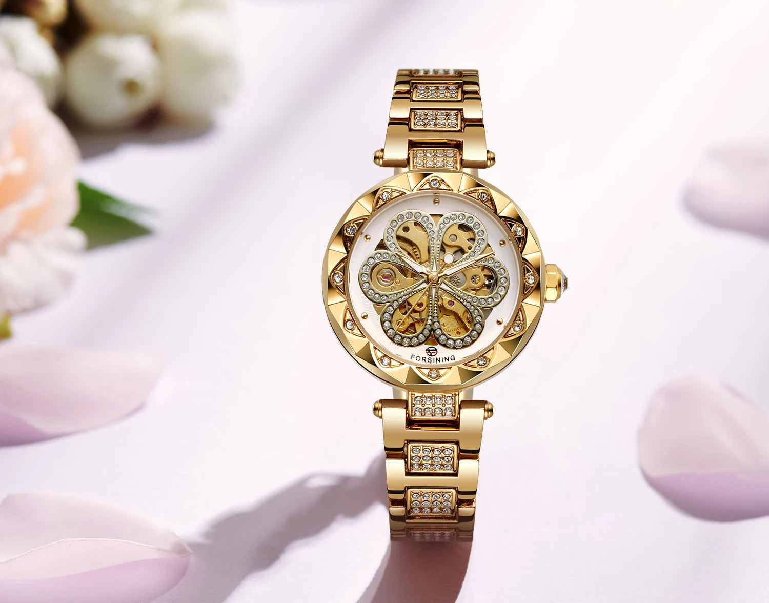 Forsining Women's Skeleton Watch with Luminous Hands - Smarsty