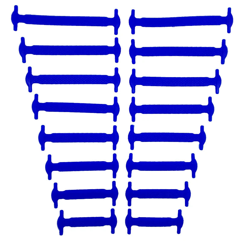 16pcs/lot Silicone Shoelaces No Tie Shoelaces 12 colors Elastic Lace Shoelace Creative Lazy Silicone Laces Rubber Lace - Smarsty