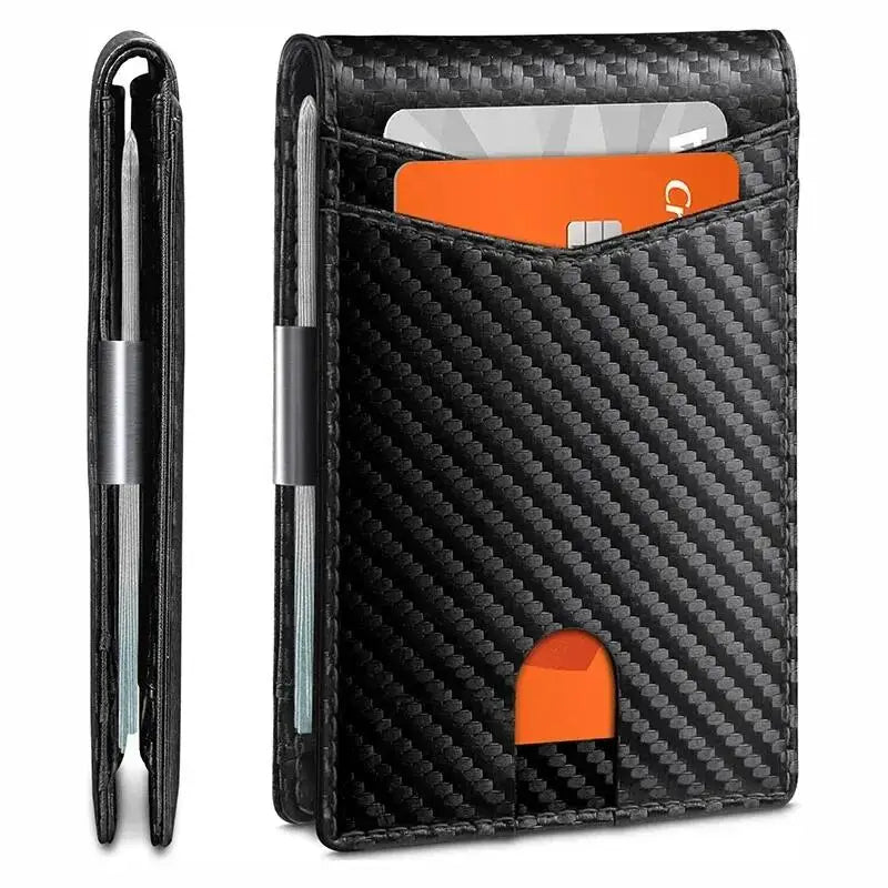 Rfid Carbon Fiber Luxury Men Wallets Money Bag Slim Thin Man Card Holder Wallet for Men Small Short Purse Male Vallet Billfold - Smarsty