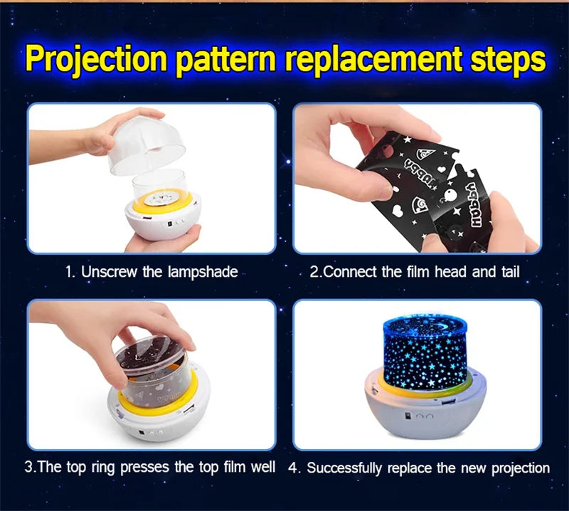 Crown Star Light Projection Night Lamp for Kids - Smarsty