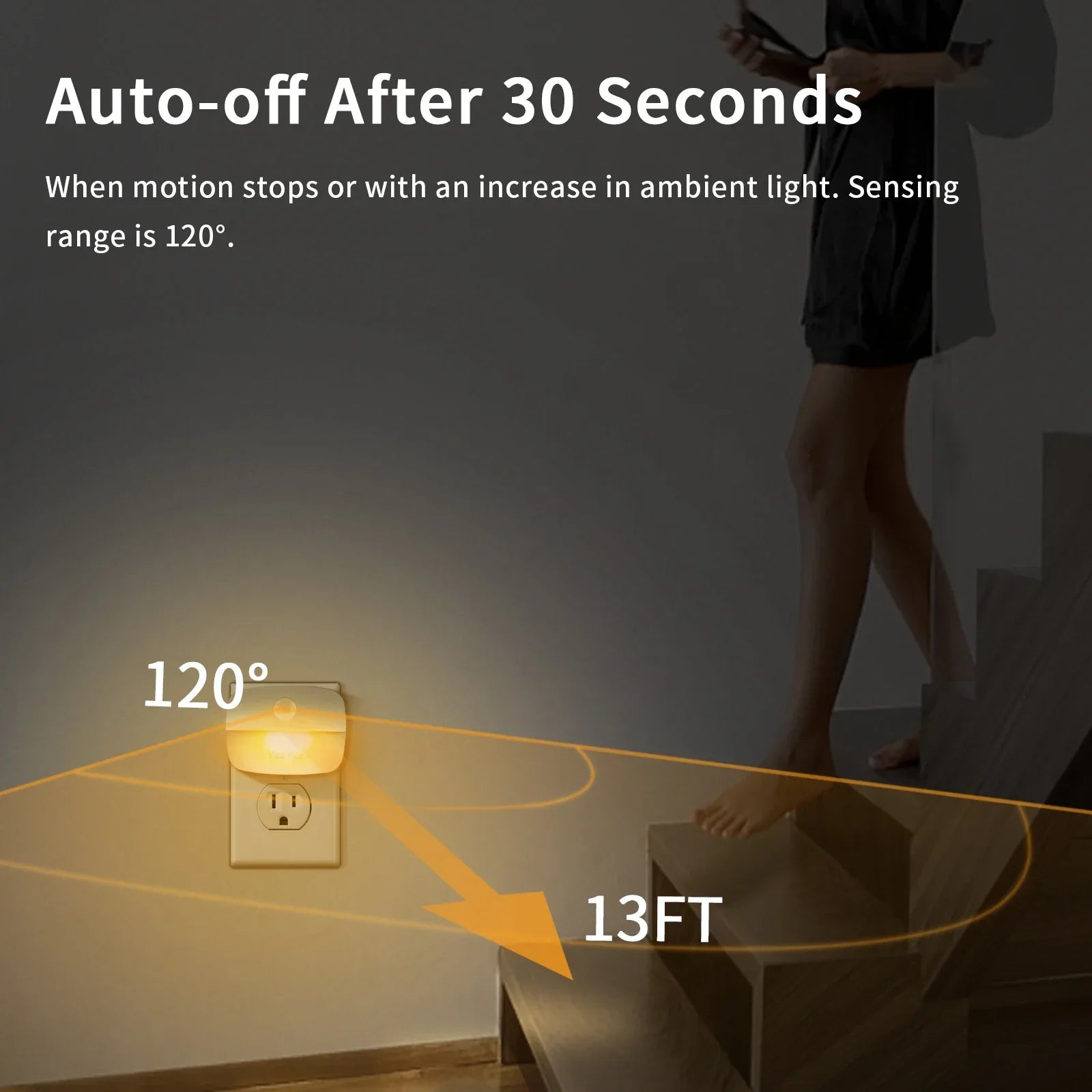 Motion Sensor LED Night Light for Bedrooms and Hallways - Smarsty