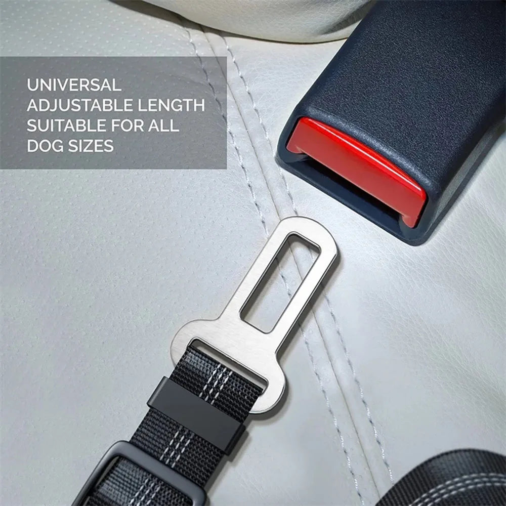 Adjustable Dog Car Seat Belt Harness with Reflective Cushioning - Smarsty