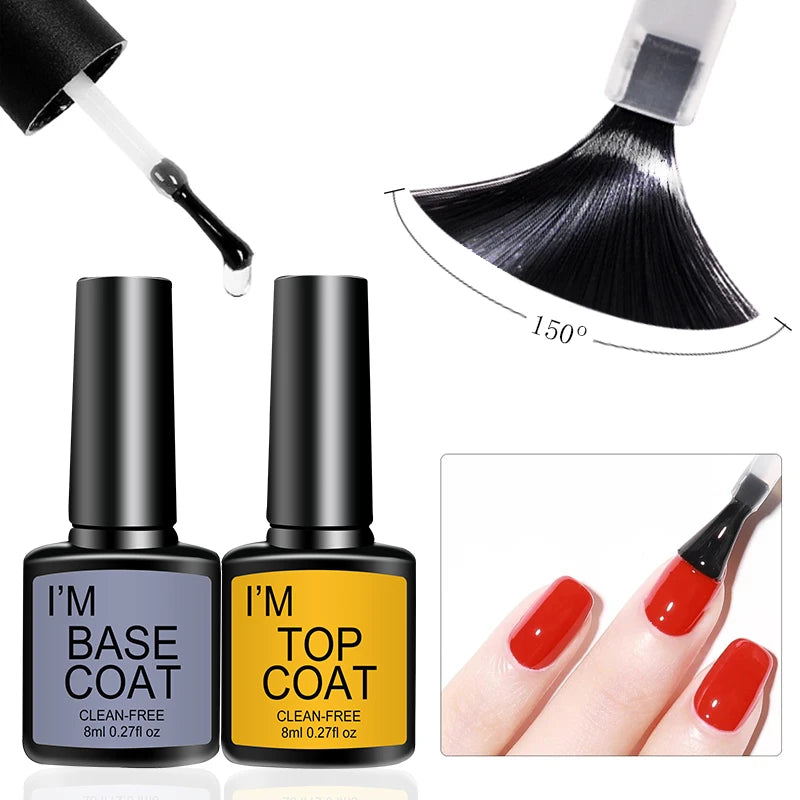 4 Pcs Gel Nail Polish Kit with Base and Top Coats - Smarsty