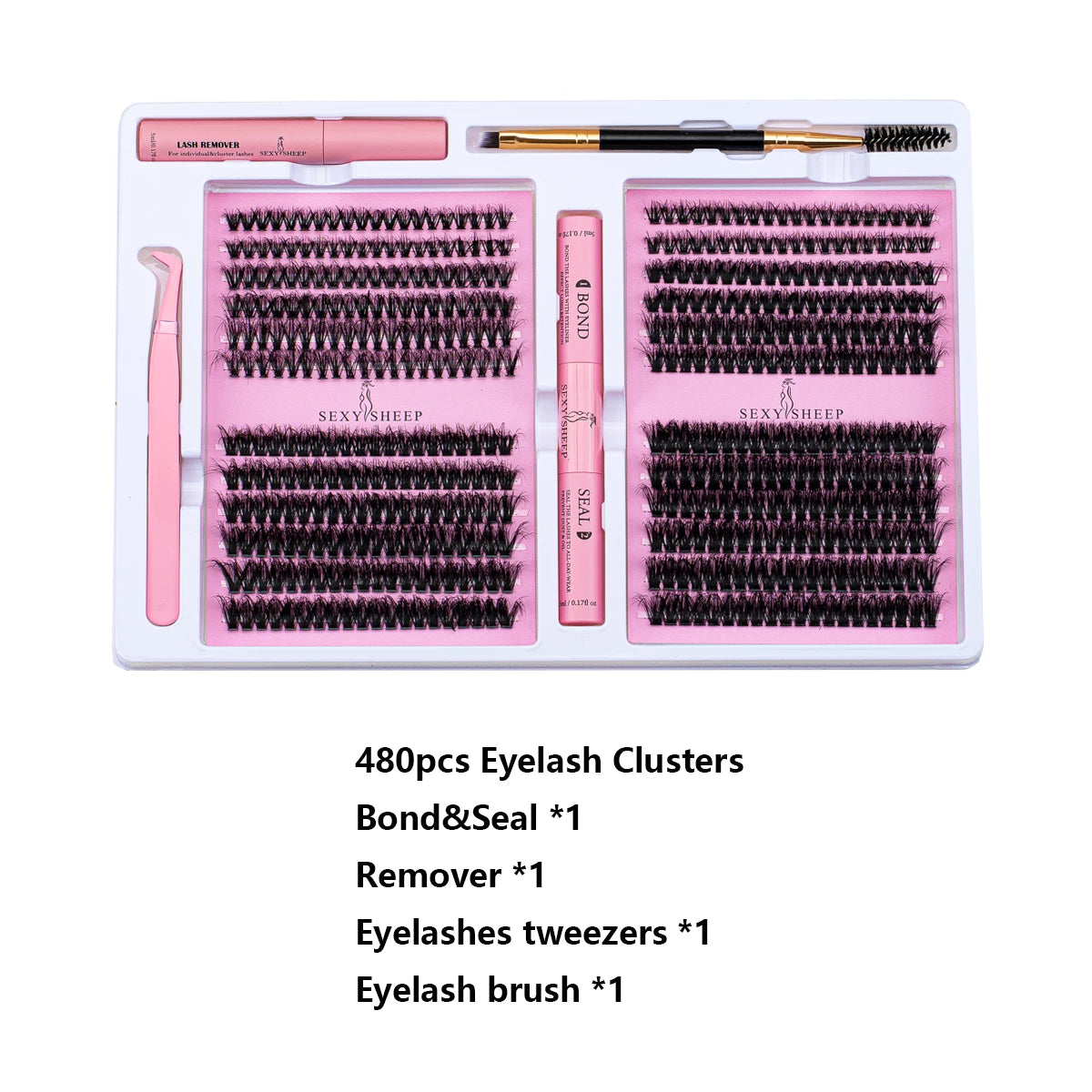 DIY False Eyelashes Clusters Extensions Individual Lashes Cluster Natural Segmented With glue,Remover,lash brush,tweezers - Smarsty
