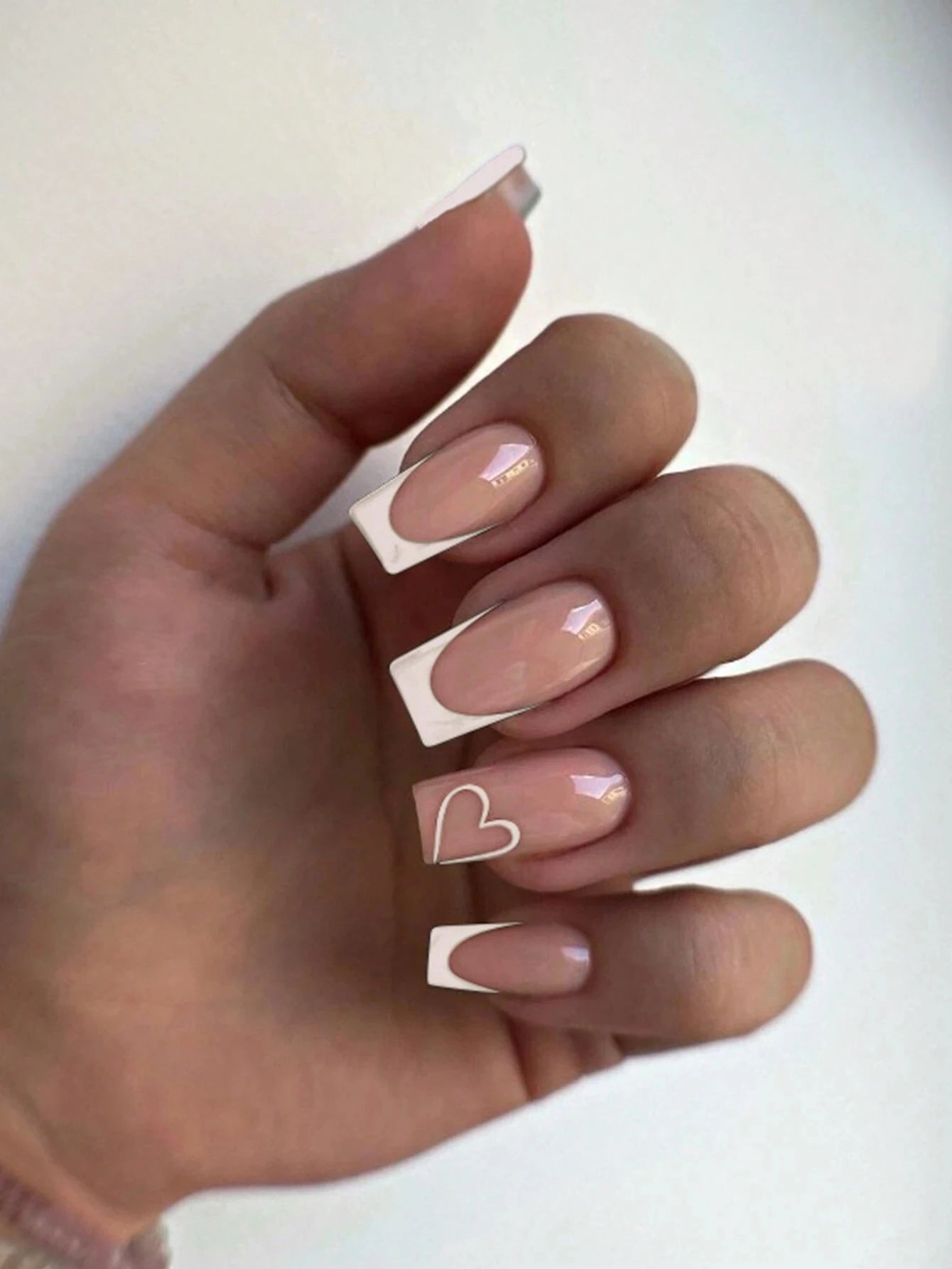 Medium Ballerina Pink Press On Nails with French Tips - Smarsty