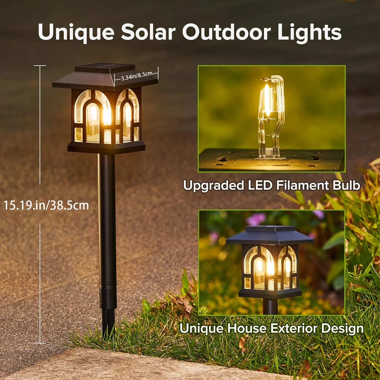 6/10 Pack Solar Pathway Lights Outdoor, Solar Landscape Path Yard Lights, Auto On/Off , for Outside Yard Lawn Patio Walkway
