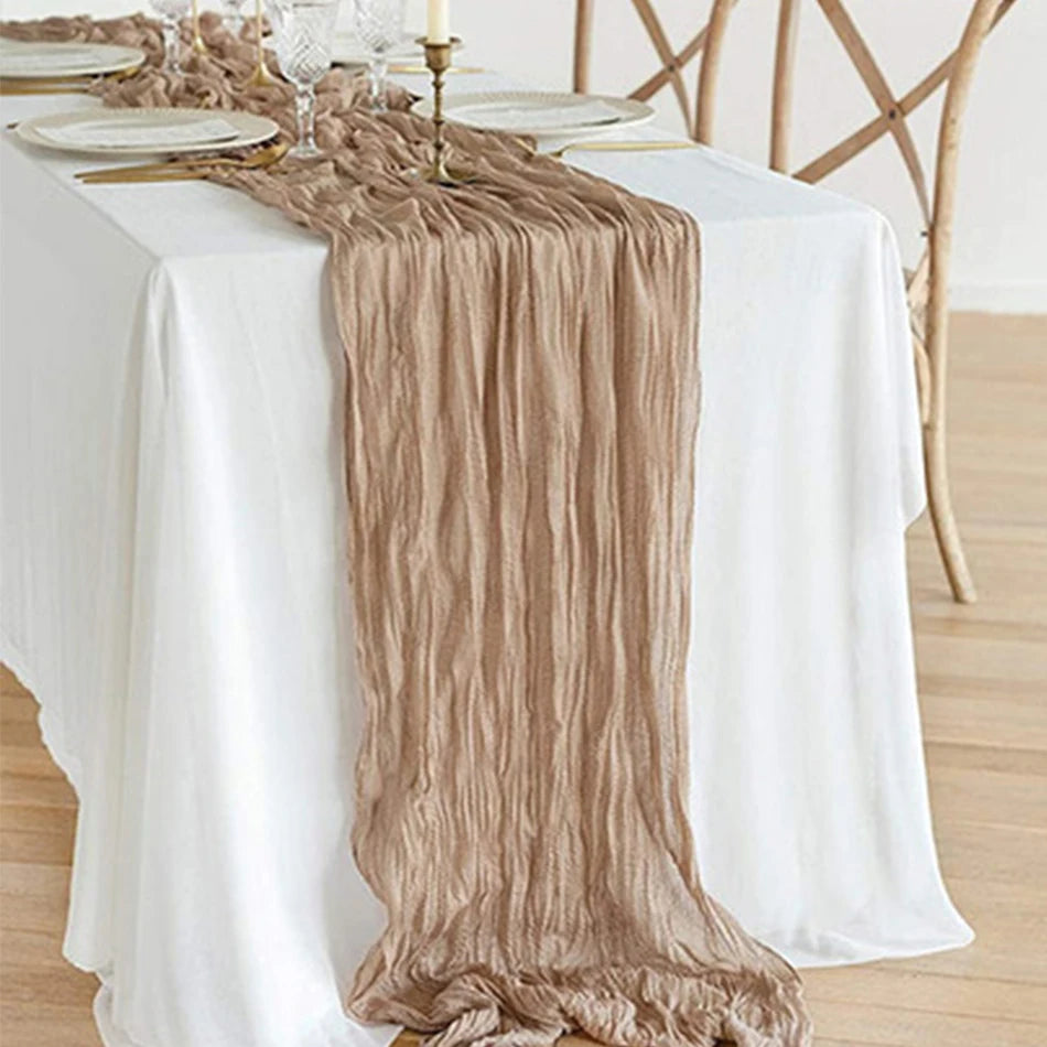 Wrinkle Gauze Table Runner for Elegant Dining Decor - Smarsty