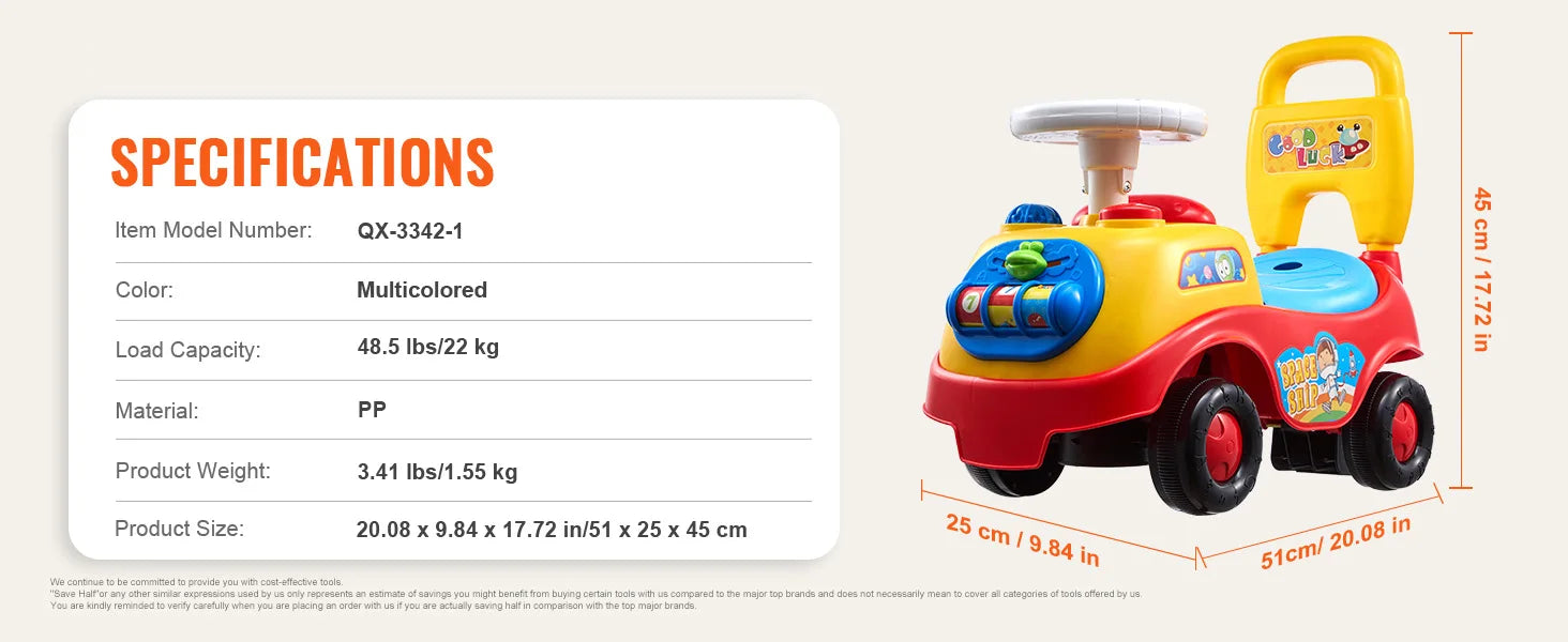 SucceBuy Toddler Ride On Push Car Sit to Stand Kids Ride On Toy Car with Music Steering Wheel Seat Storage for Toddlers - Smarsty