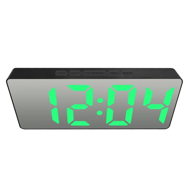 LED Curved Alarm Clock with Dual-purpose Mirror Display - Smarsty