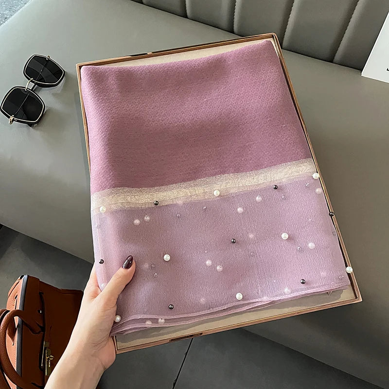 Luxury Women Silk Scarf Lightweight Summer Shawl - Smarsty