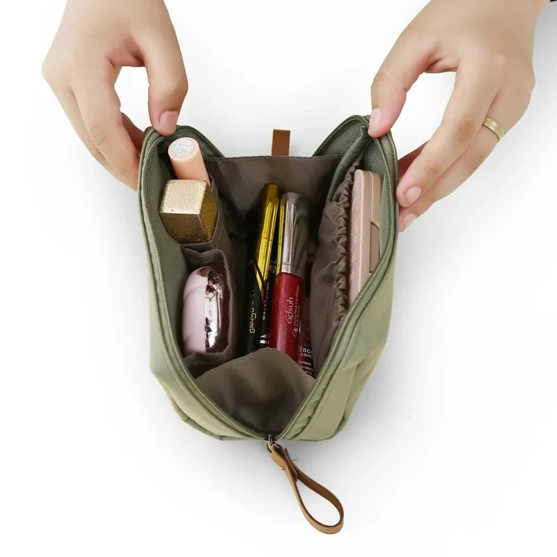 2024 New Women Cosmetic Bag Solid Color Korean Style Makeup Bag Pouch Toiletry Bag Waterproof Makeup Organizer Case Luxury Bag - Smarsty