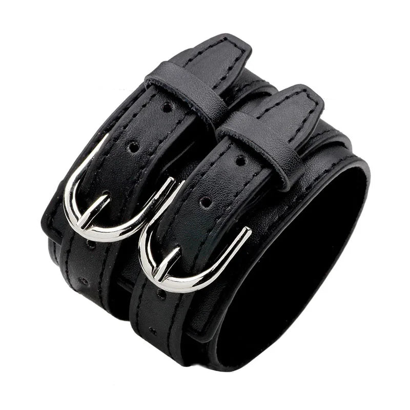 Men's Genuine Leather Bracelet Adjustable Vintage Punk Style - Smarsty