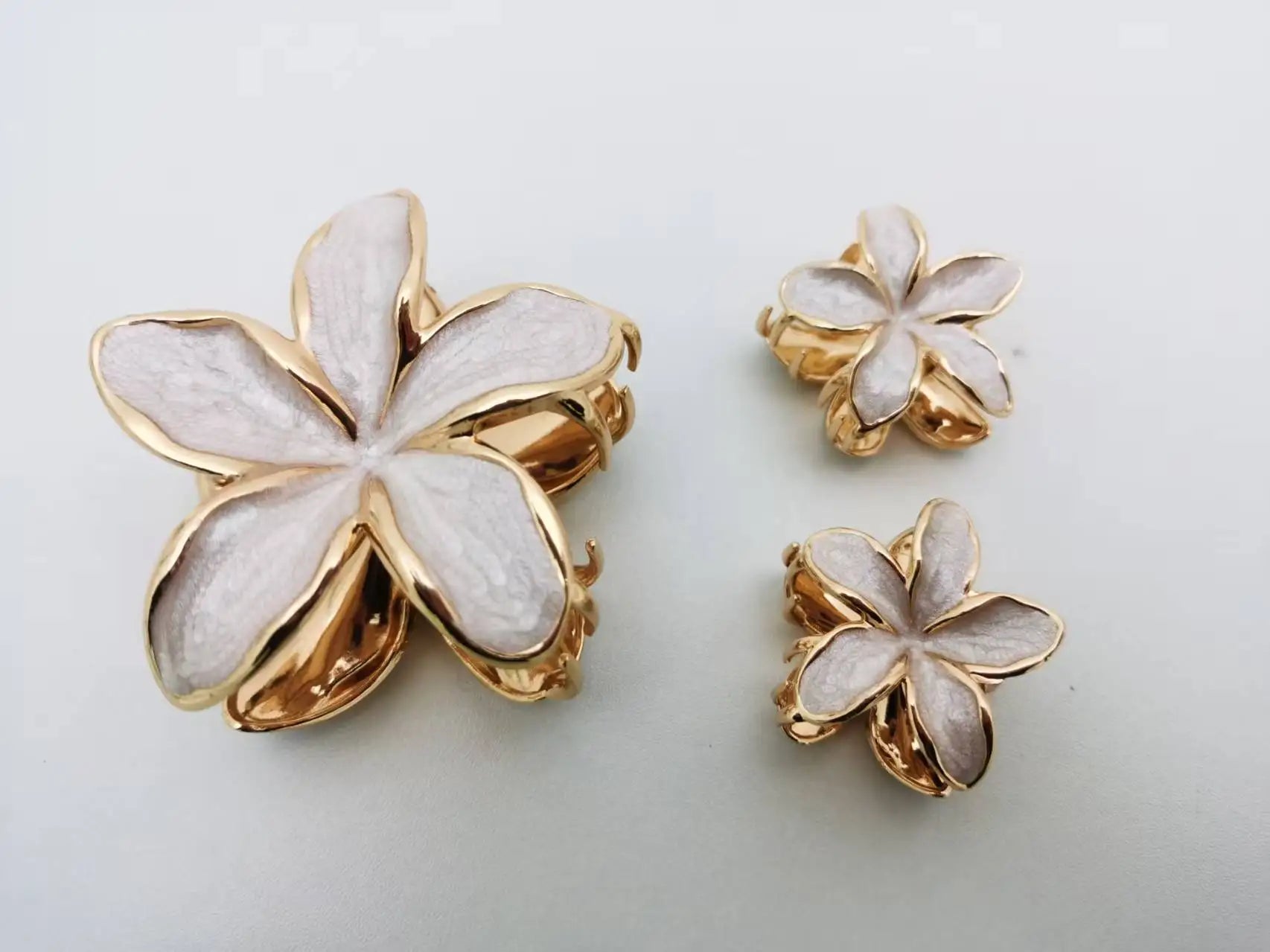 Enamel Lily Hair Clips Set Zinc Alloy Cute Beach For Women - Smarsty