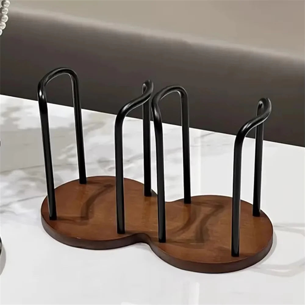 Disposable Cup Storage Holder Rack Shelf Water Tea Cups Wood Dispenser with Longer Stick Mug Display Stand Organizer Supplies by Smarsty