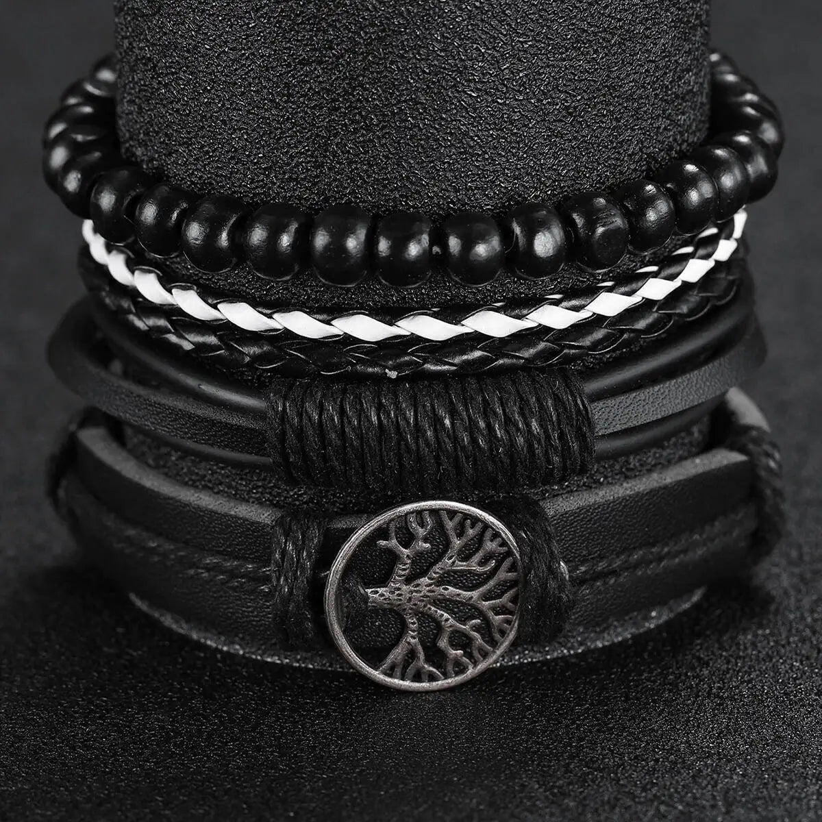 Fashion Leather Strap Men Quartz Watch Set - Smarsty