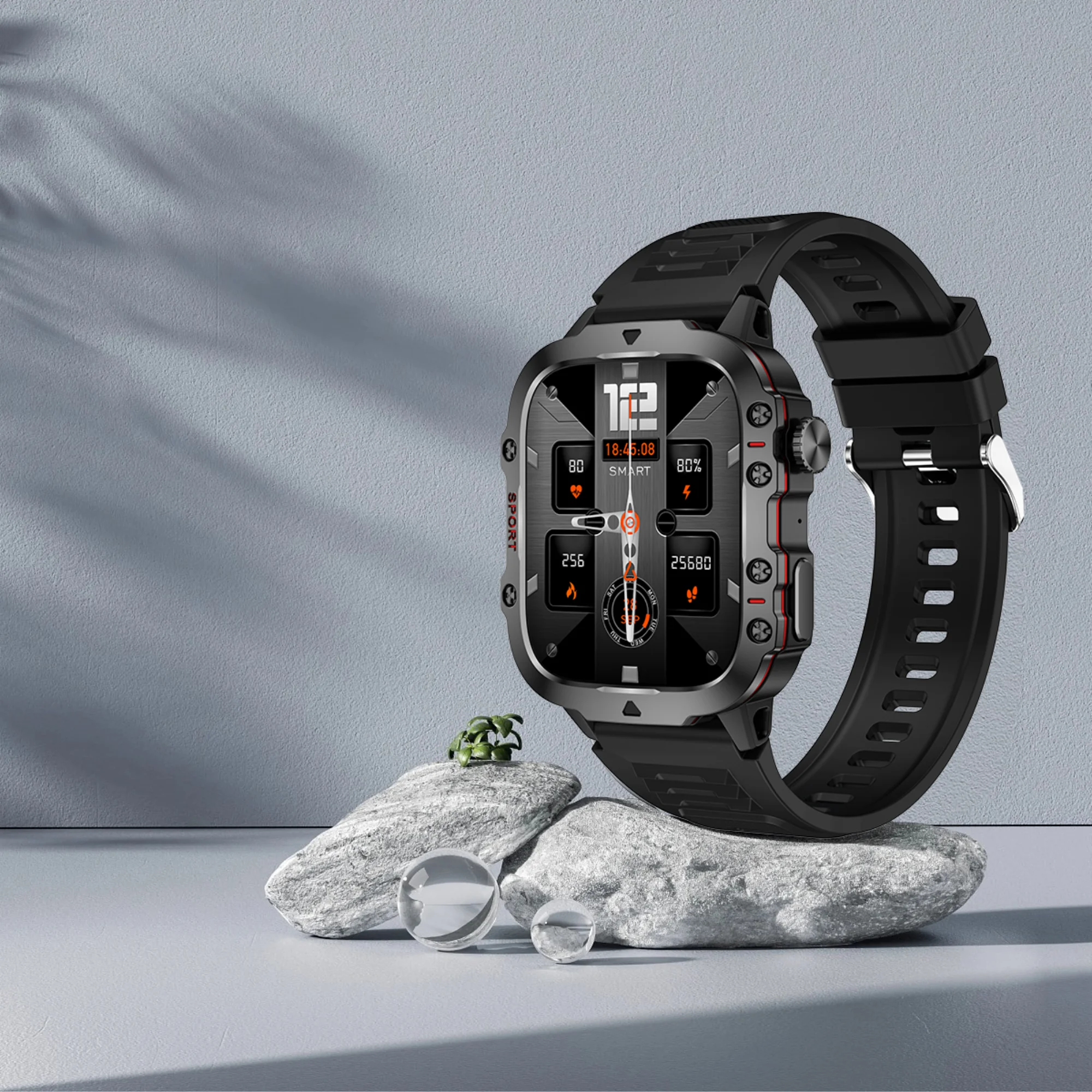 Rugged Military Smart Watch for Men with Bluetooth Calling - Smarsty