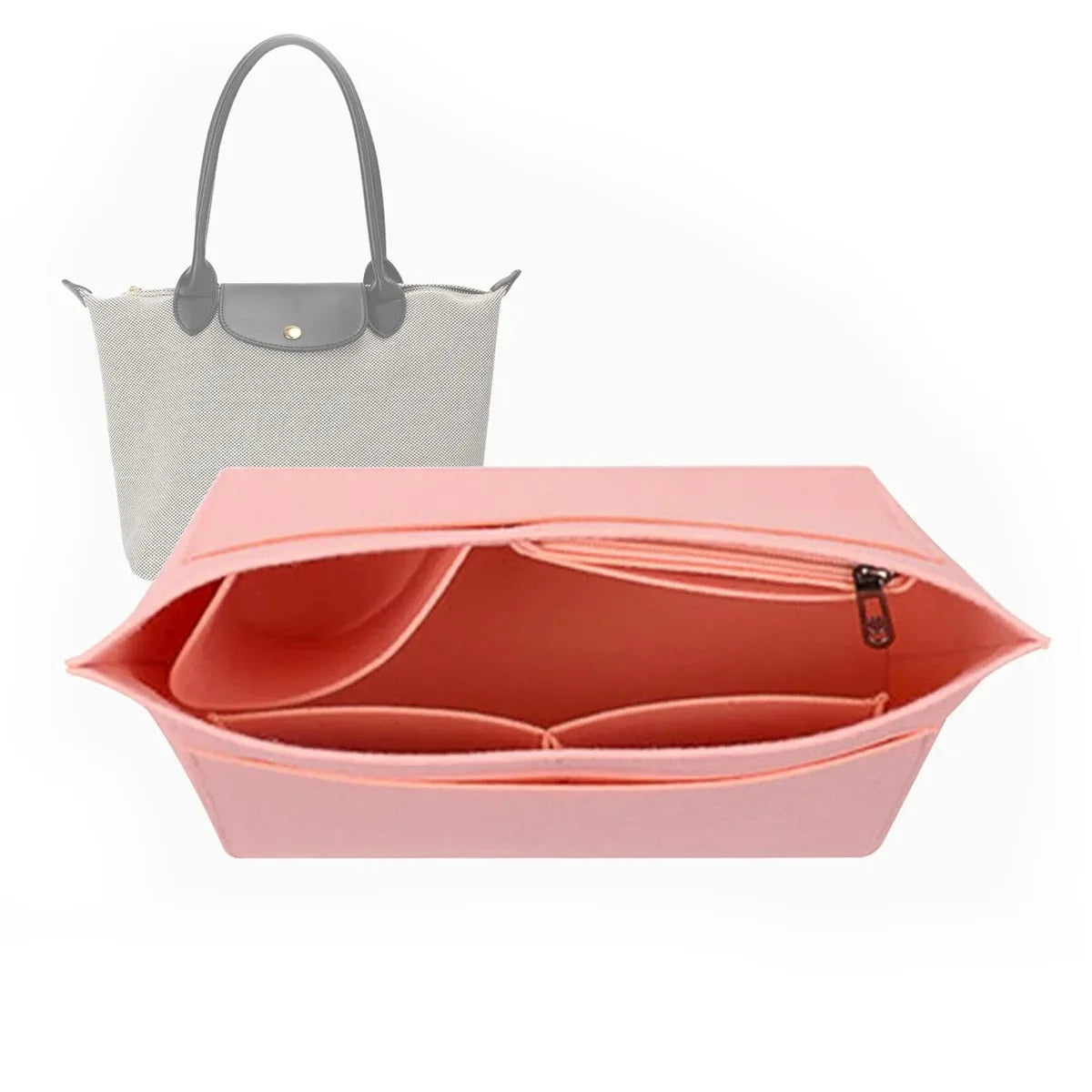 Felt Insert Bag Fits For Longchamp Handbag Liner Bag Felt Cloth Makeup Bag Support Travel Portable Insert Purse Organizer