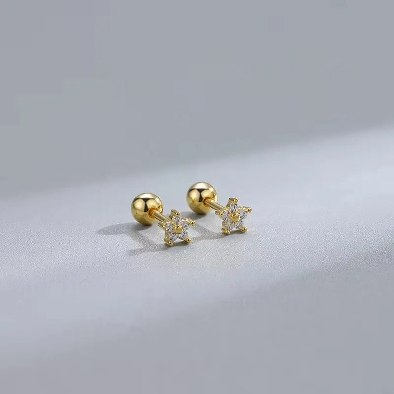 Hypoallergenic Heart Stud Earrings Screw Back For Women - Smarsty