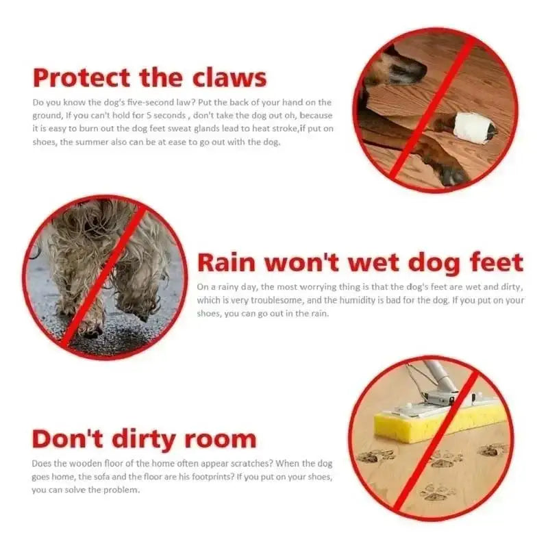 New 4pcs Waterproof Pet Dog Shoes Anti-slip Rain Snow Boot Thick Warm For Small Cats Dogs Puppy Socks Booties - Smarsty