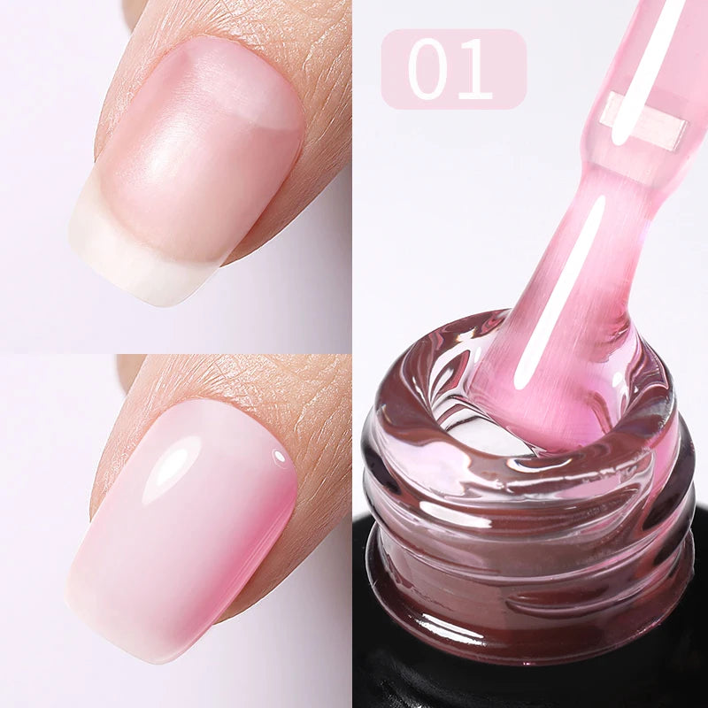 Born Pretty Milky Pink Rubber Base Gel Polish 15ml Self Leveling Formula - Smarsty