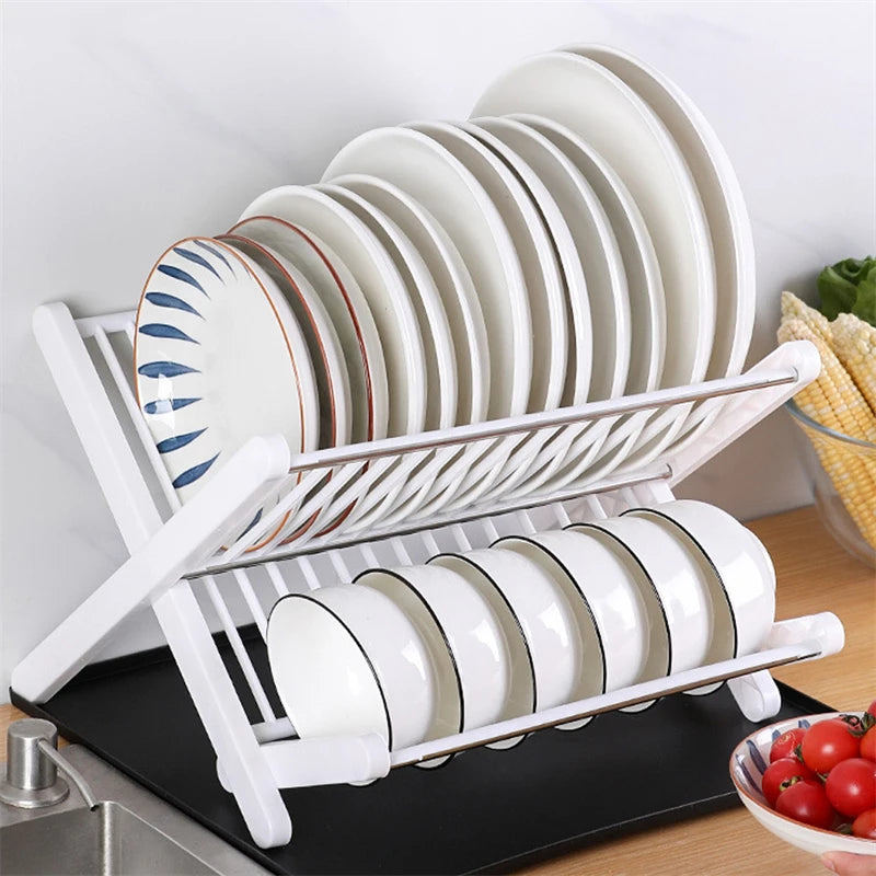 Kitchen Organizer Dish Drying Rack Plates Shelf Plastic Holder Dish Rack Sink Draining Bowl Storage Stand Home Accessories