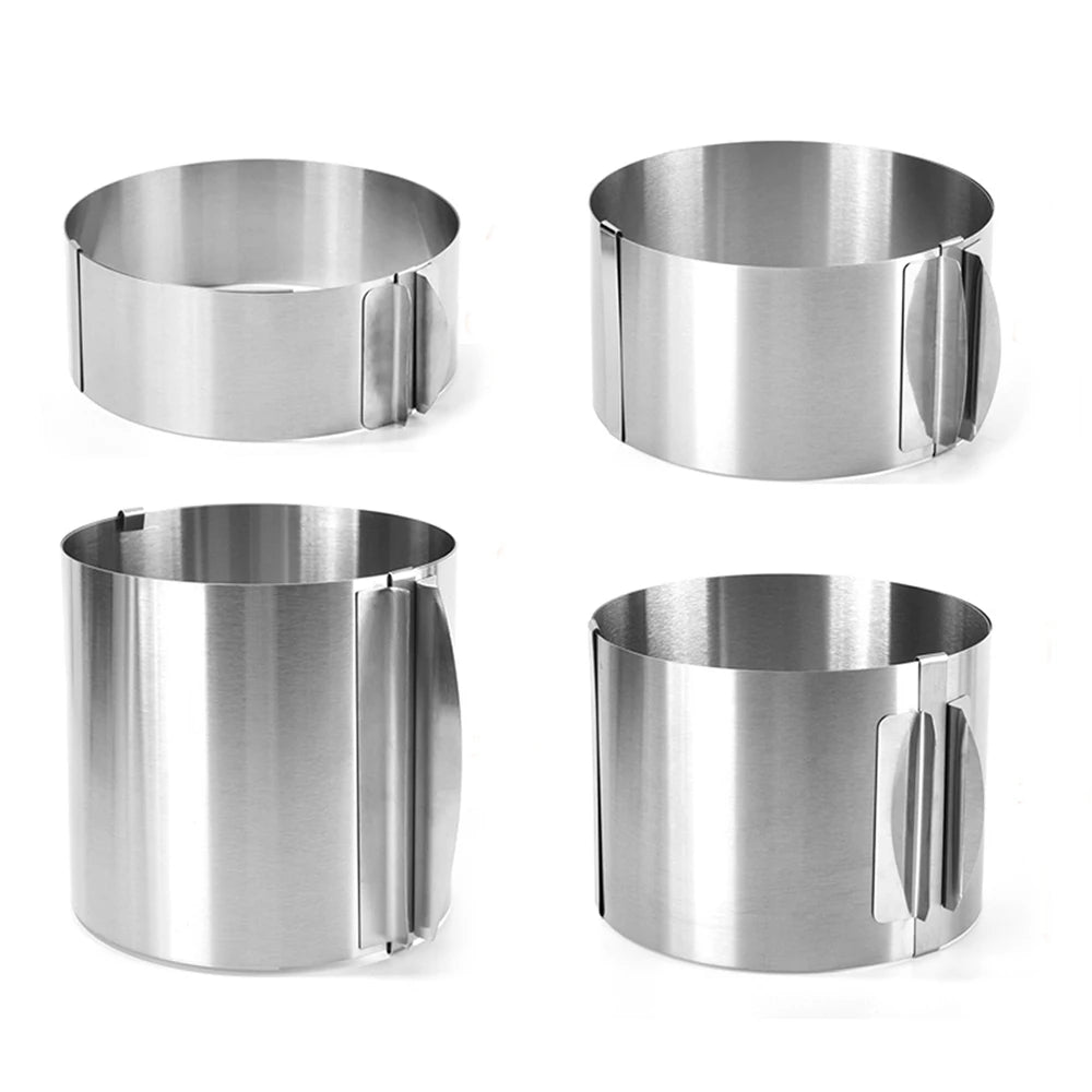 Rustproof Adjustable Stainless Steel Cake Mousse Ring - Smarsty