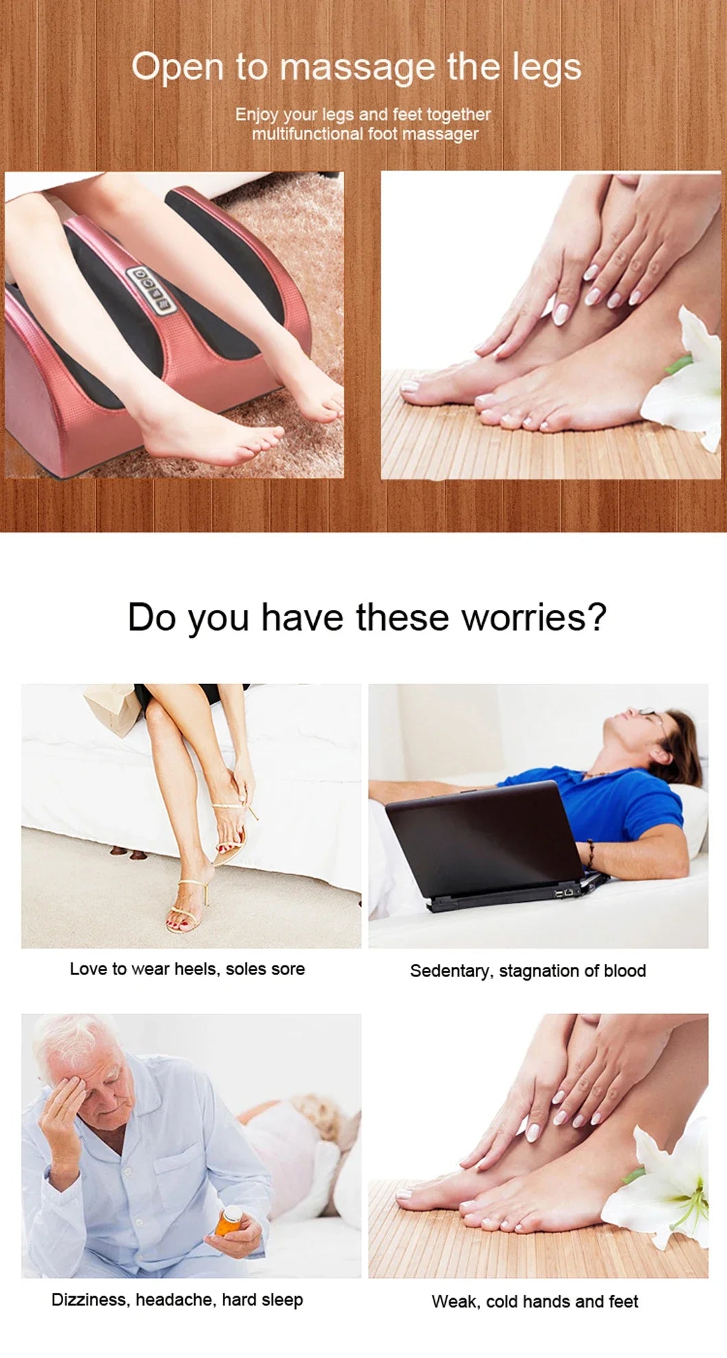 Hot Compression Electric Foot Massager for Pain Relief - Smarsty