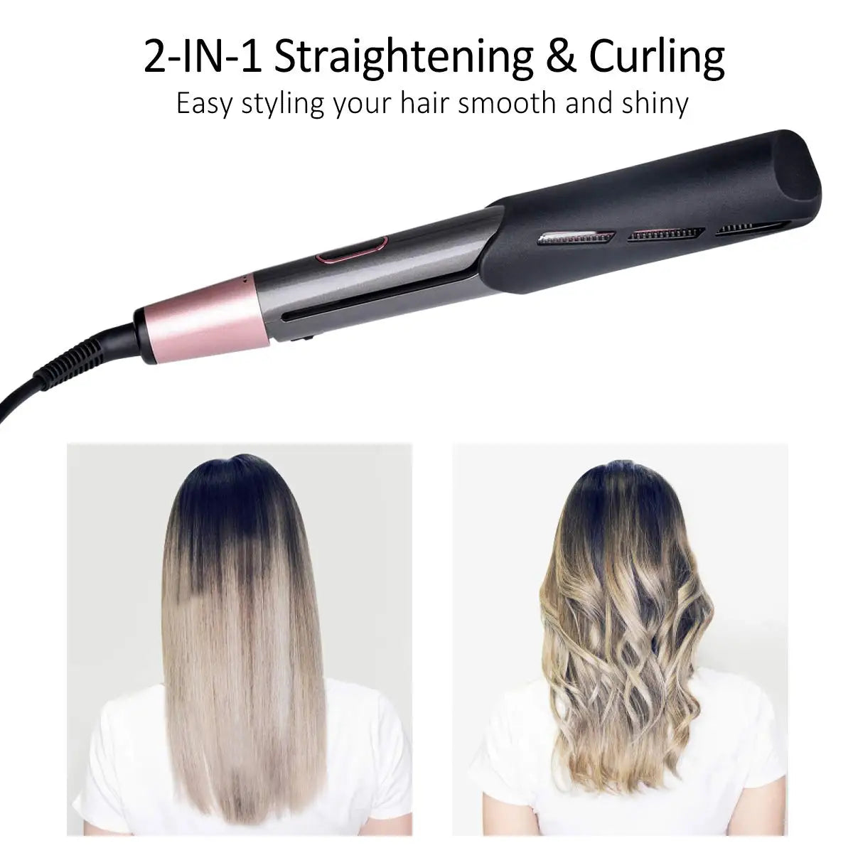 2 in 1 Hair Straightener and Curler with Fast Heating - Smarsty