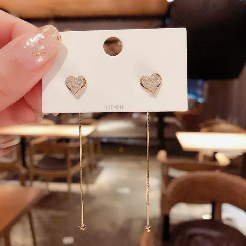 Pearl Long Earrings With Rhinestones For Wedding Fashion - Smarsty