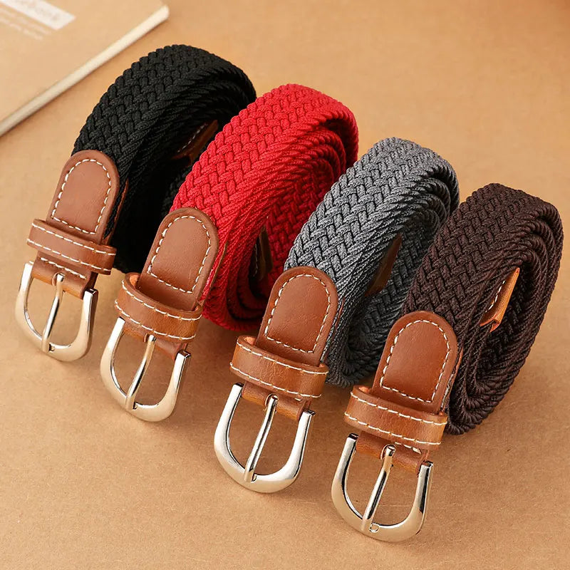 Women Elastic Woven Belt Casual Versatile Denim Accessory - Smarsty
