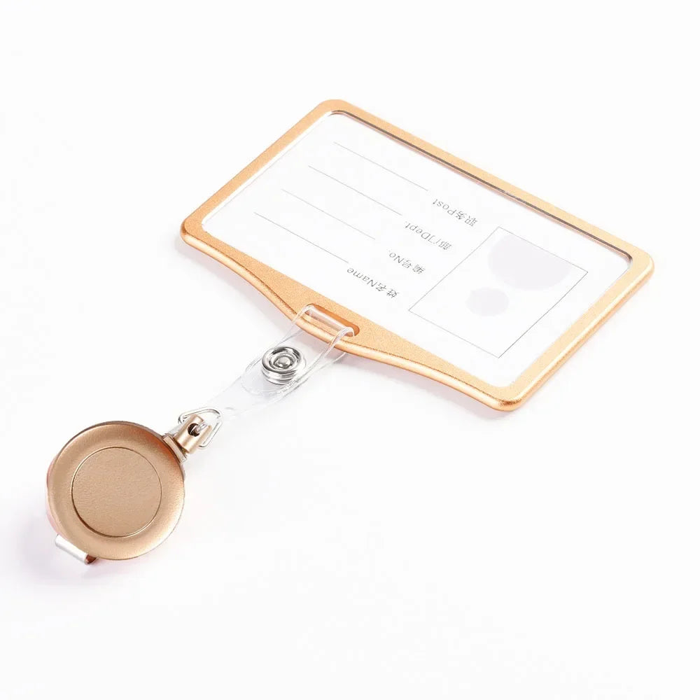Employee Aluminium Alloy Plastic Credit Card ID Card Cover Case Work Identity Badge Card Cover Bag Women Men Work Card Holders