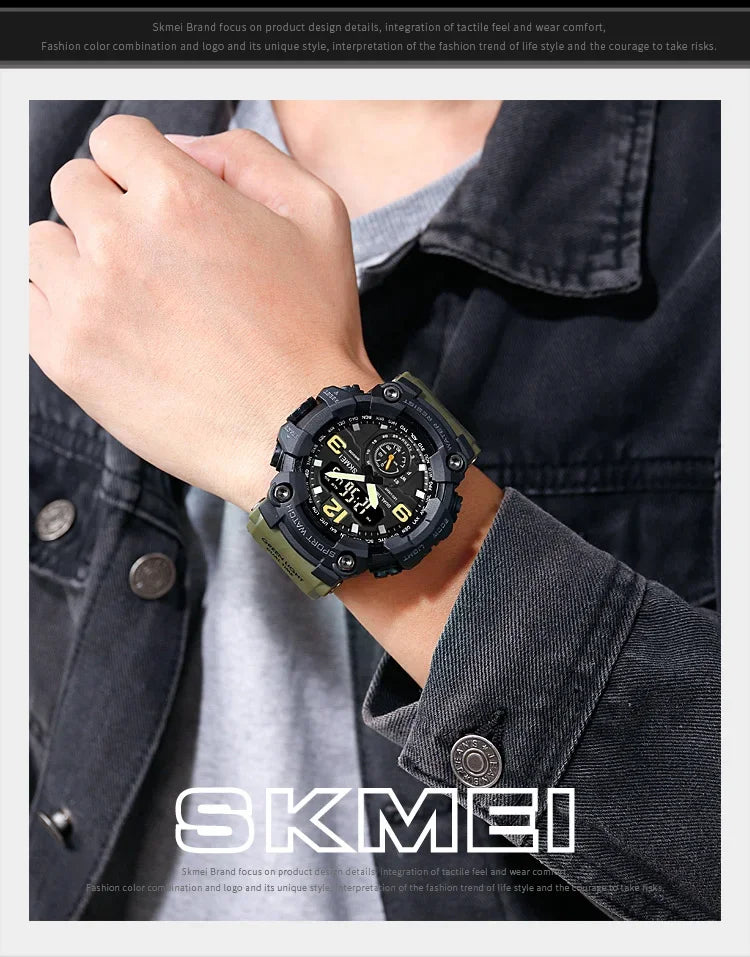 Skmei 1637 Waterproof Sport Wristwatch with Dual Movement - Smarsty