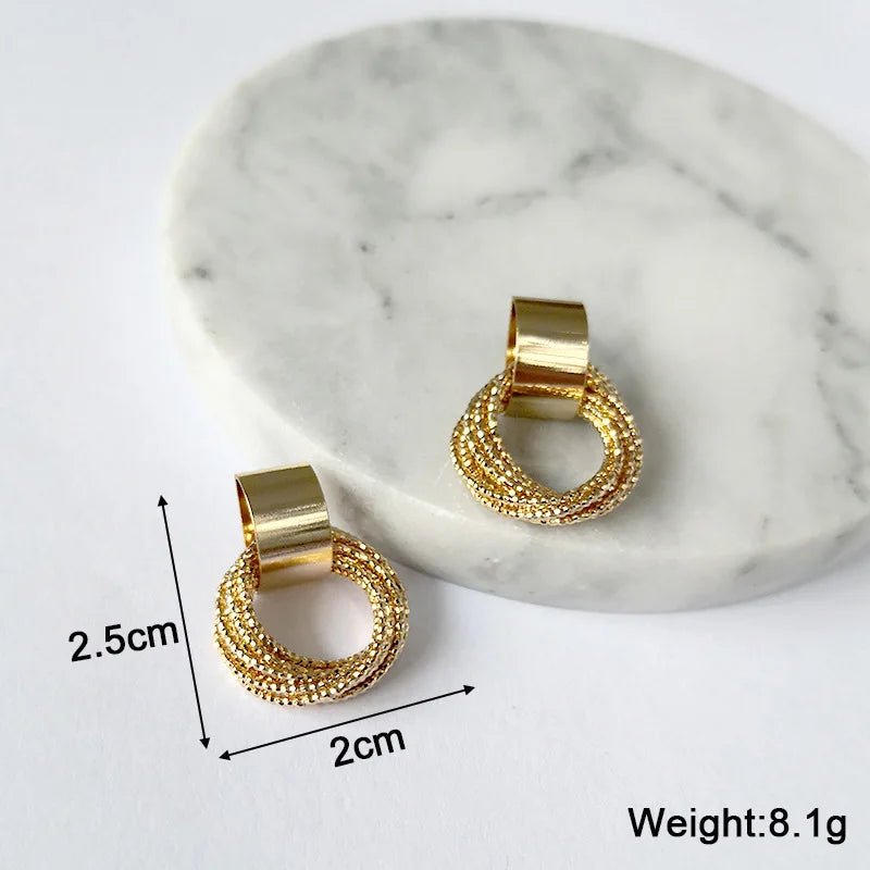 Gold Metal Drop Earrings with Irregular Heart Design for Women - Smarsty