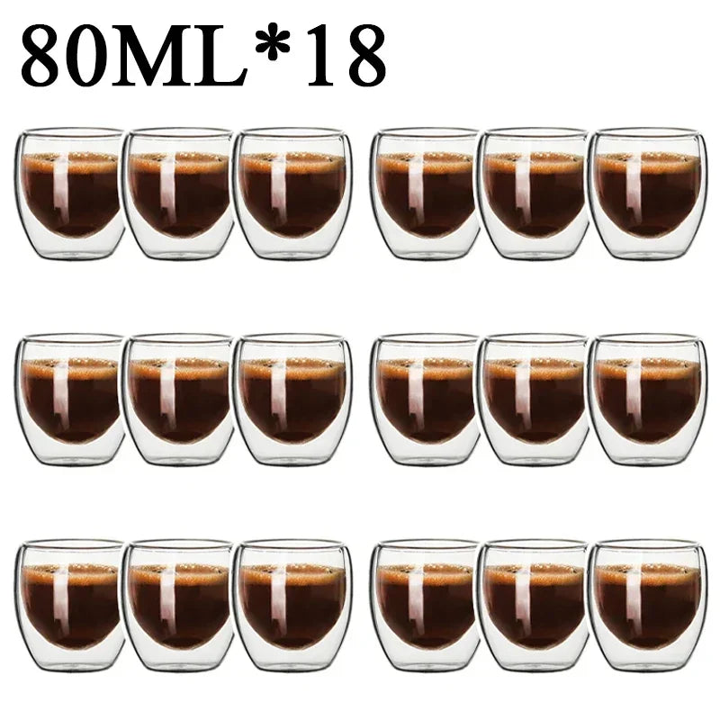 Double Wall Borosilicate Glass Mug Set for Hot Drinks - Smarsty