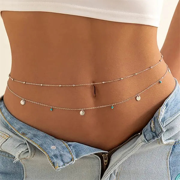 Minimalist Double Layer Metal Belly Chain for Summer - Smarsty