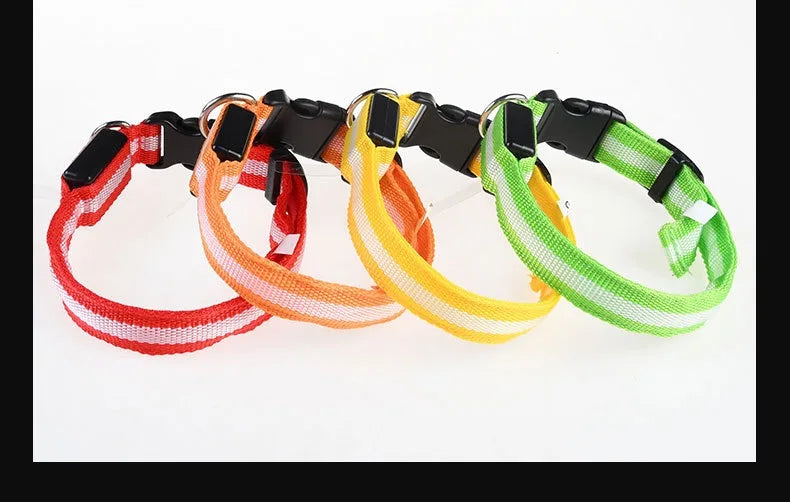 LED Nylon Dog Collar for Night Safety and Visibility - Smarsty