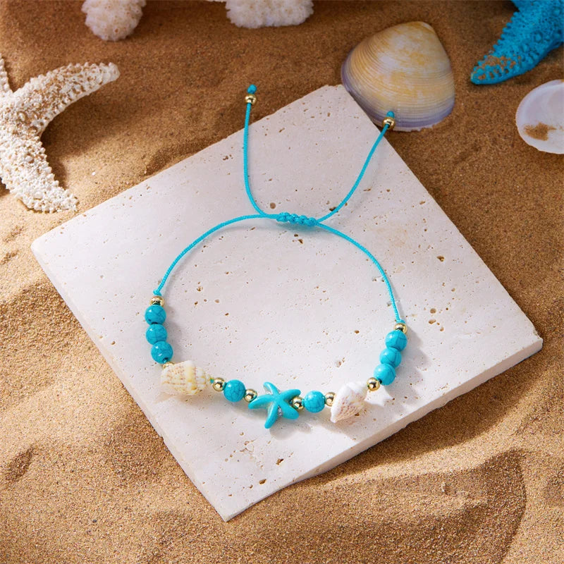 Bohemian Starfish Conch Shell Beads Bracelet for Women - Smarsty