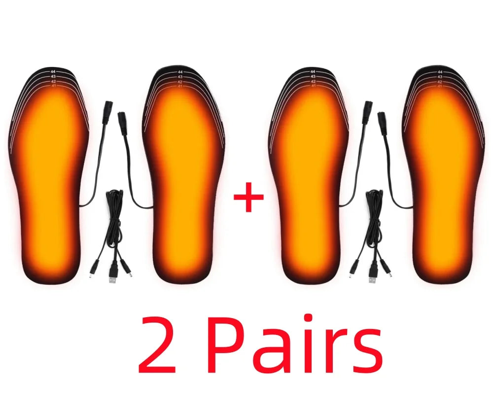 USB Heated Insoles Shoe Electric Foot Warming Pad Feet Warmer Sock Pad Mat Winter Outdoor Sports Heating Insole Winter Warm - Smarsty