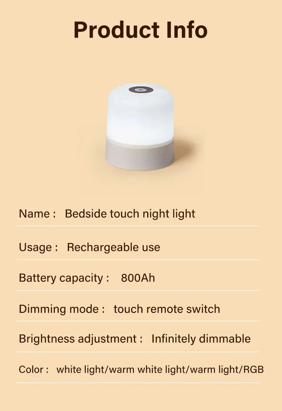 Dimmable LED Table Lamp With Remote 16 Color Options - Smarsty