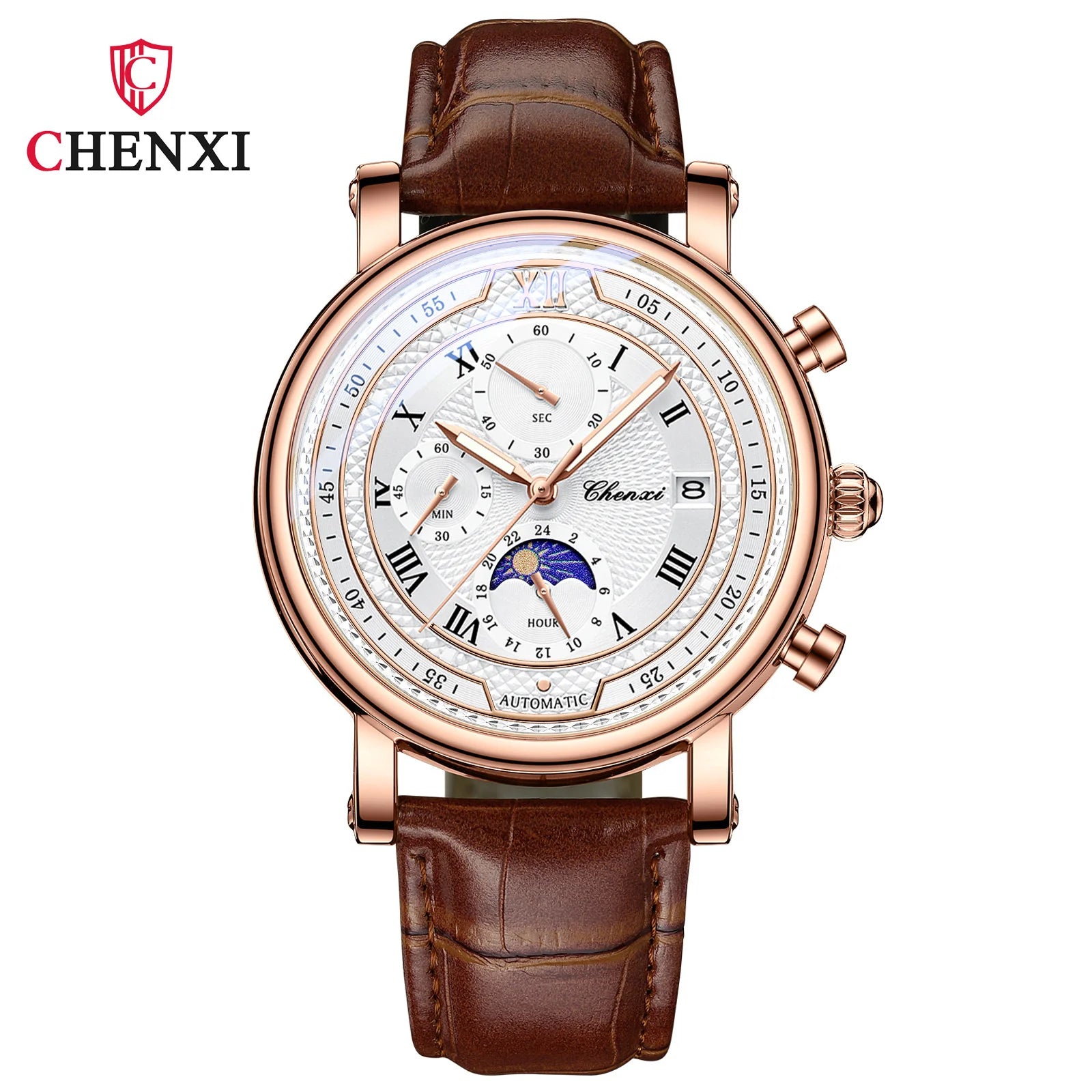 Chenxi Leather Chronograph Quartz Watch for Men - Smarsty