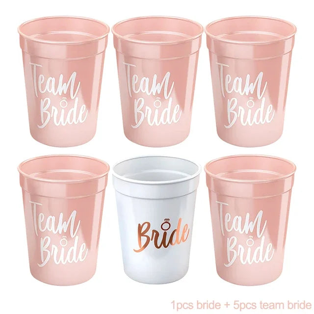 Team Bride Plastic Drinking Cups for Bachelorette Party - Smarsty
